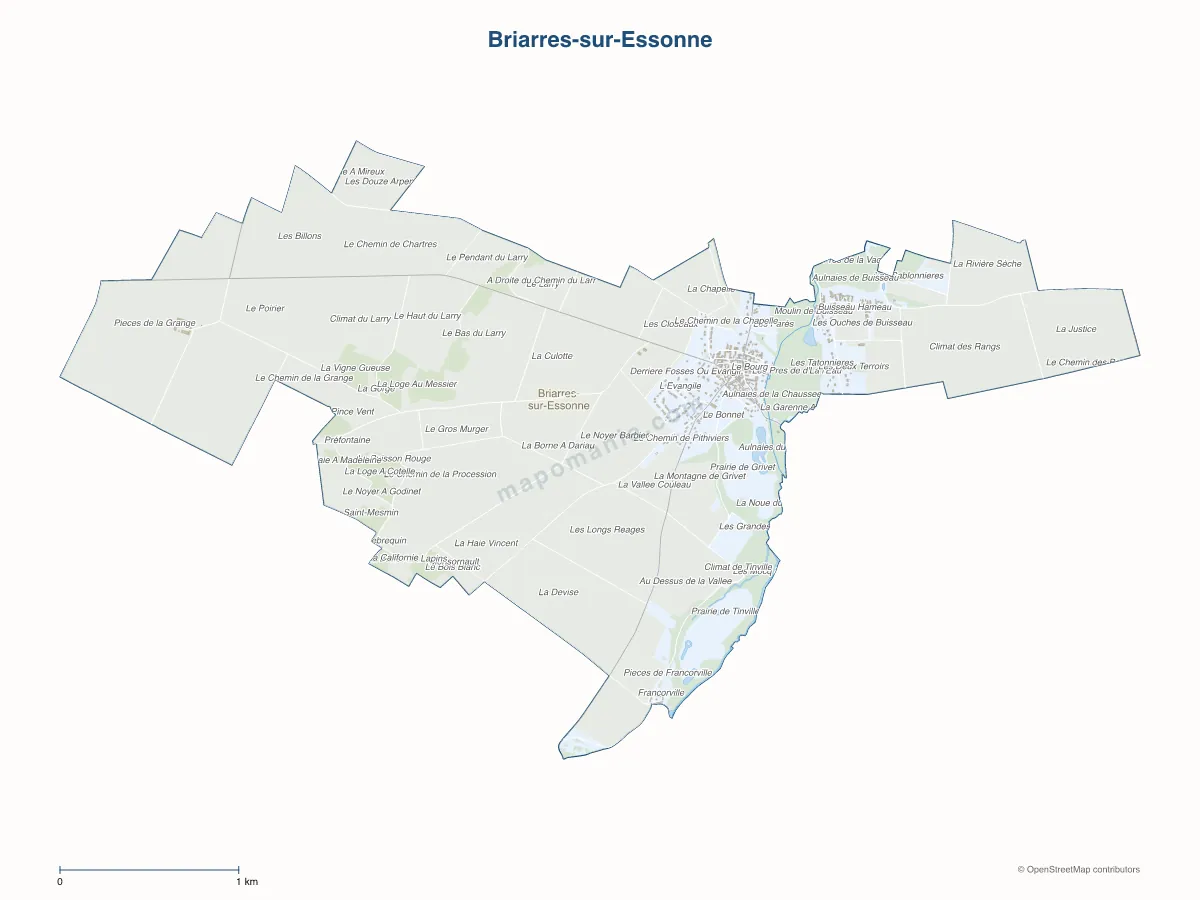 Carte de Briarres-sur-Essonne à personnaliser