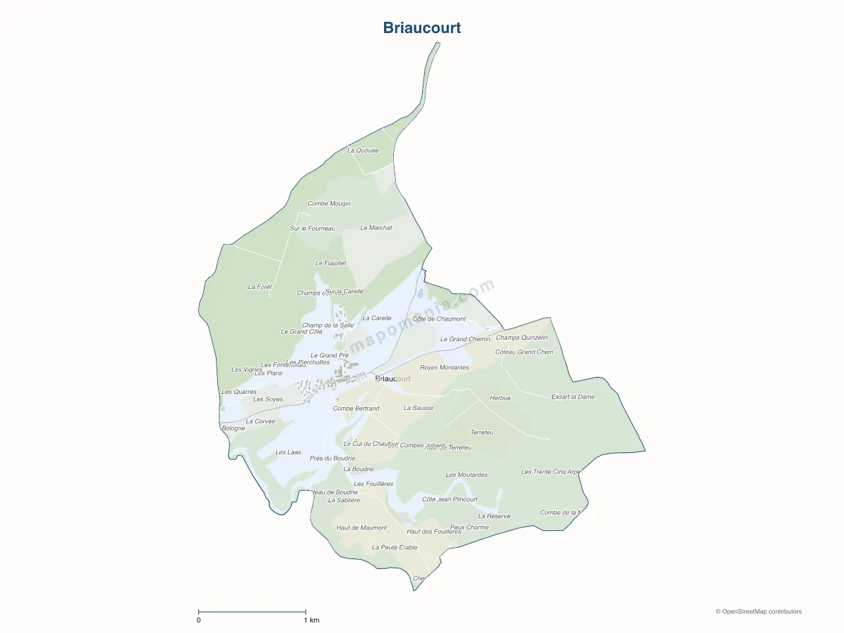 Carte de Briaucourt à personnaliser