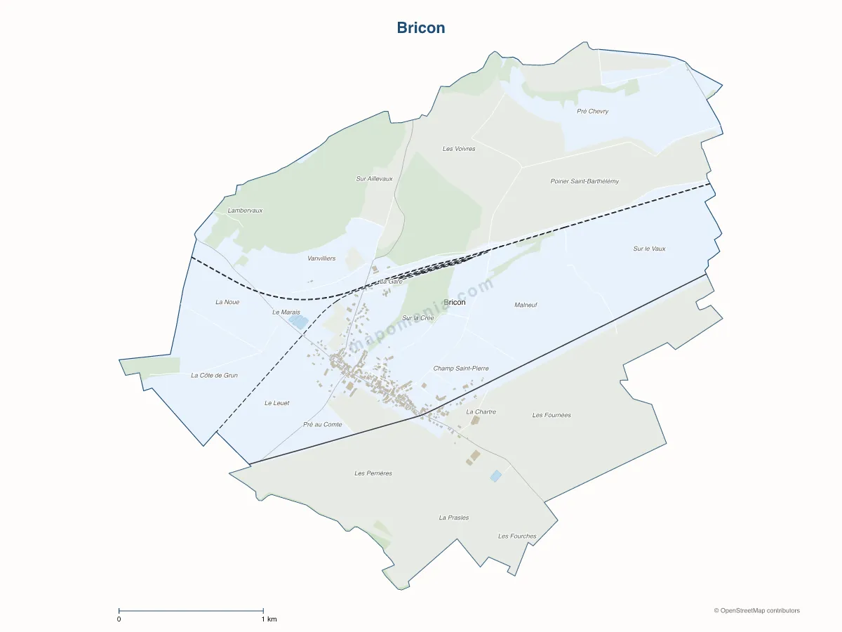 Carte de Bricon à personnaliser