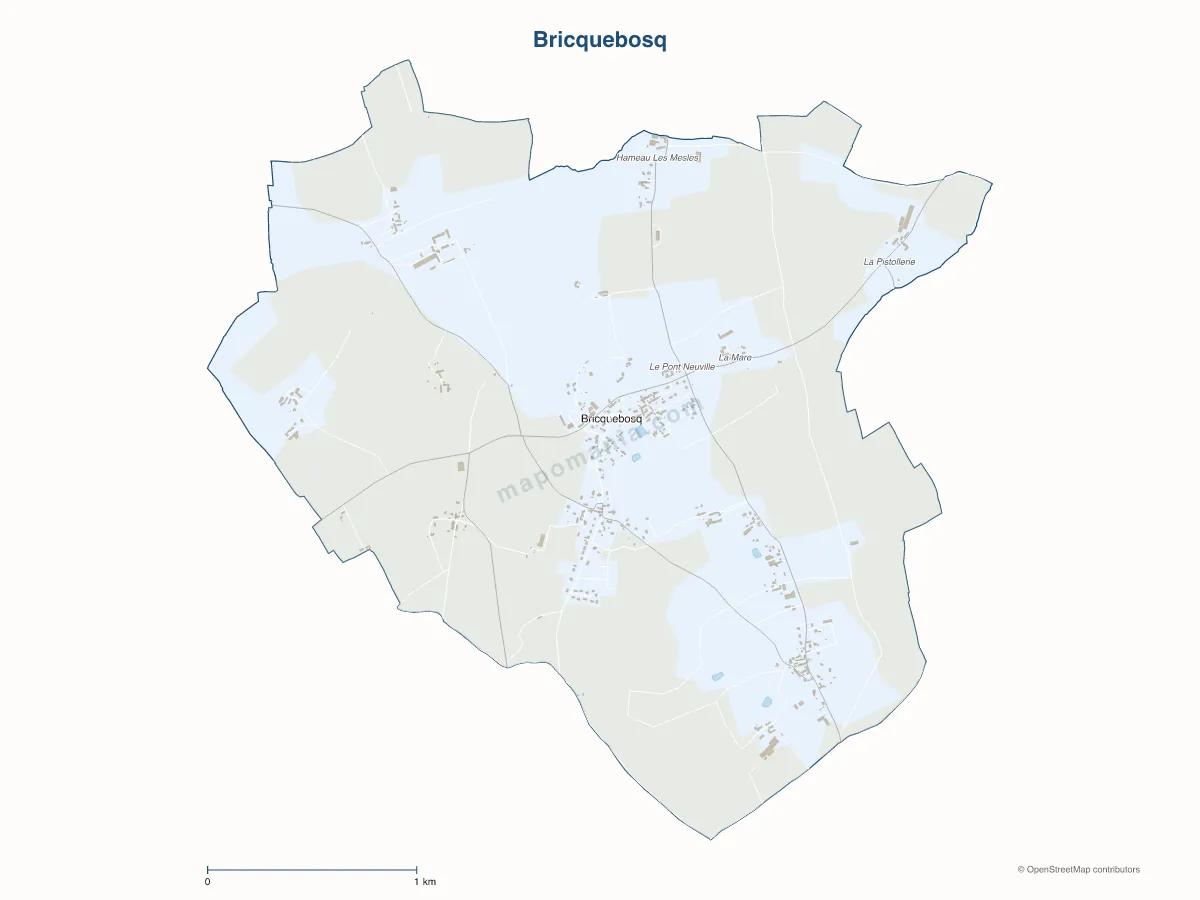 Carte de Bricquebosq à personnaliser
