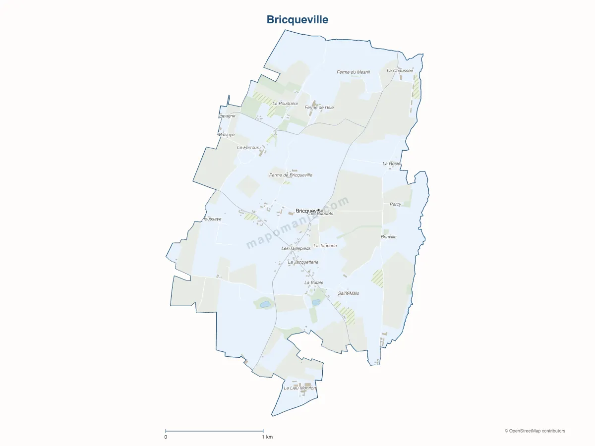 Carte de Bricqueville à personnaliser