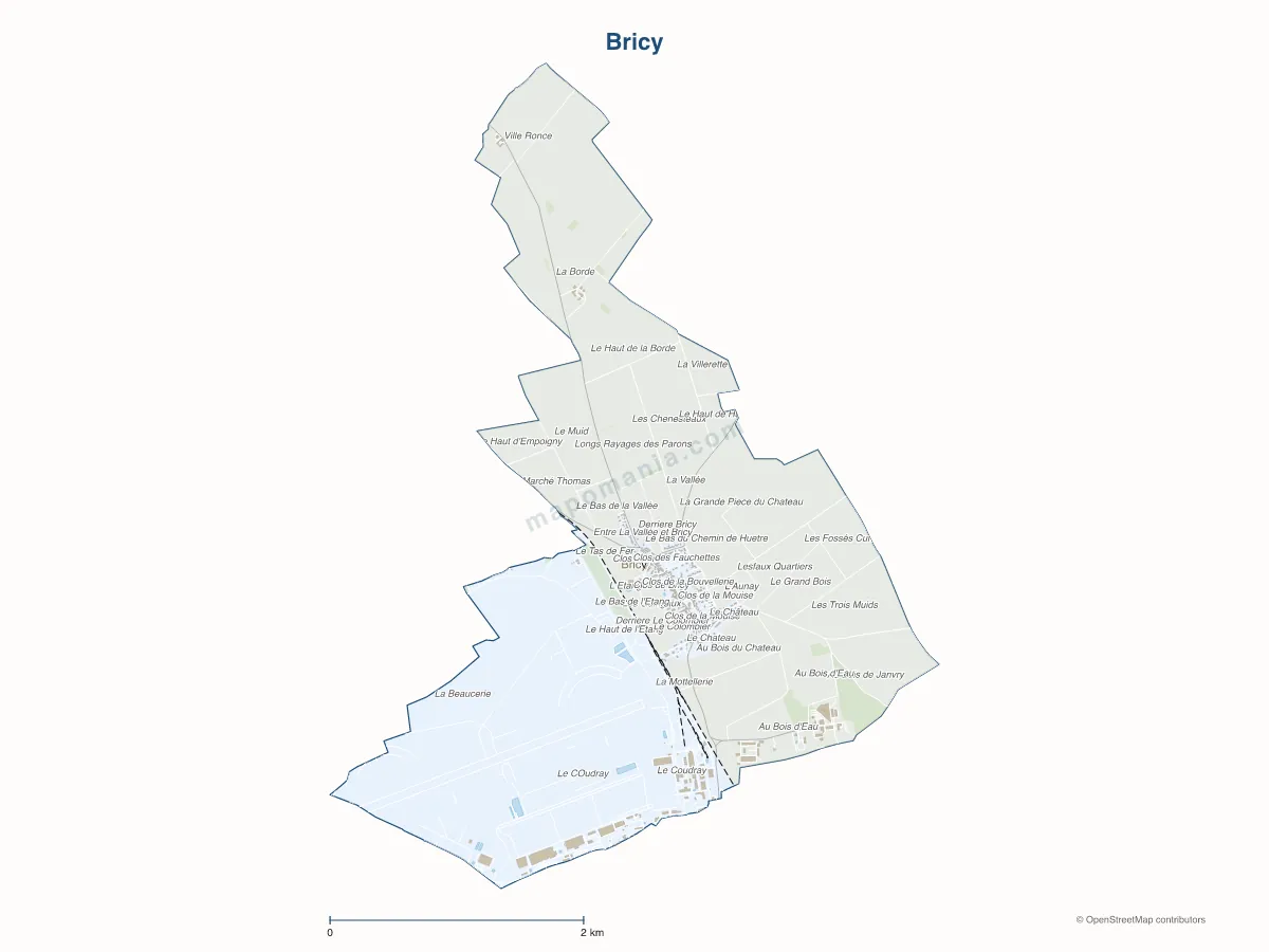 Carte de Bricy à personnaliser
