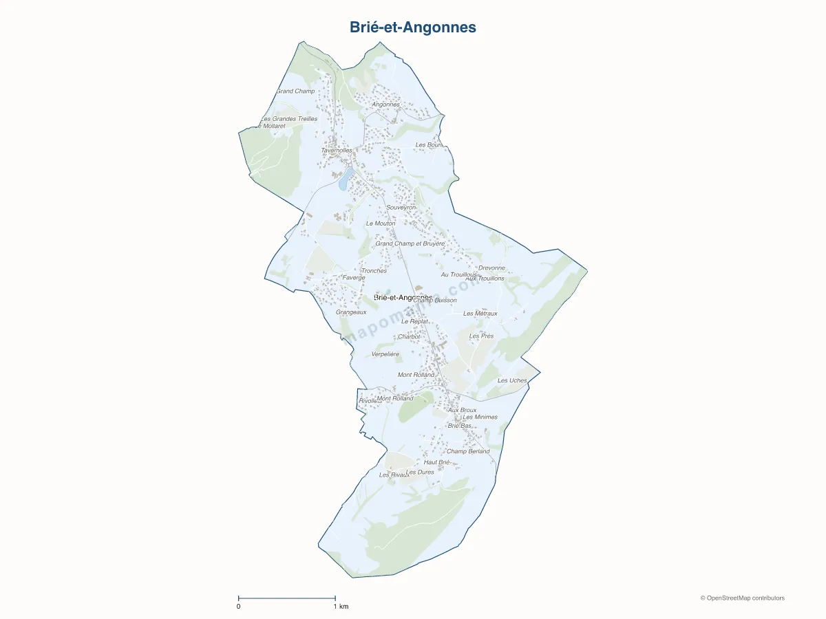 Carte de Brié-et-Angonnes à personnaliser