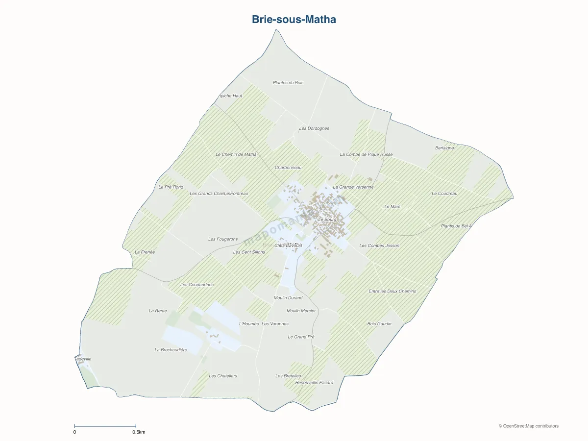 Carte de Brie-sous-Matha à personnaliser