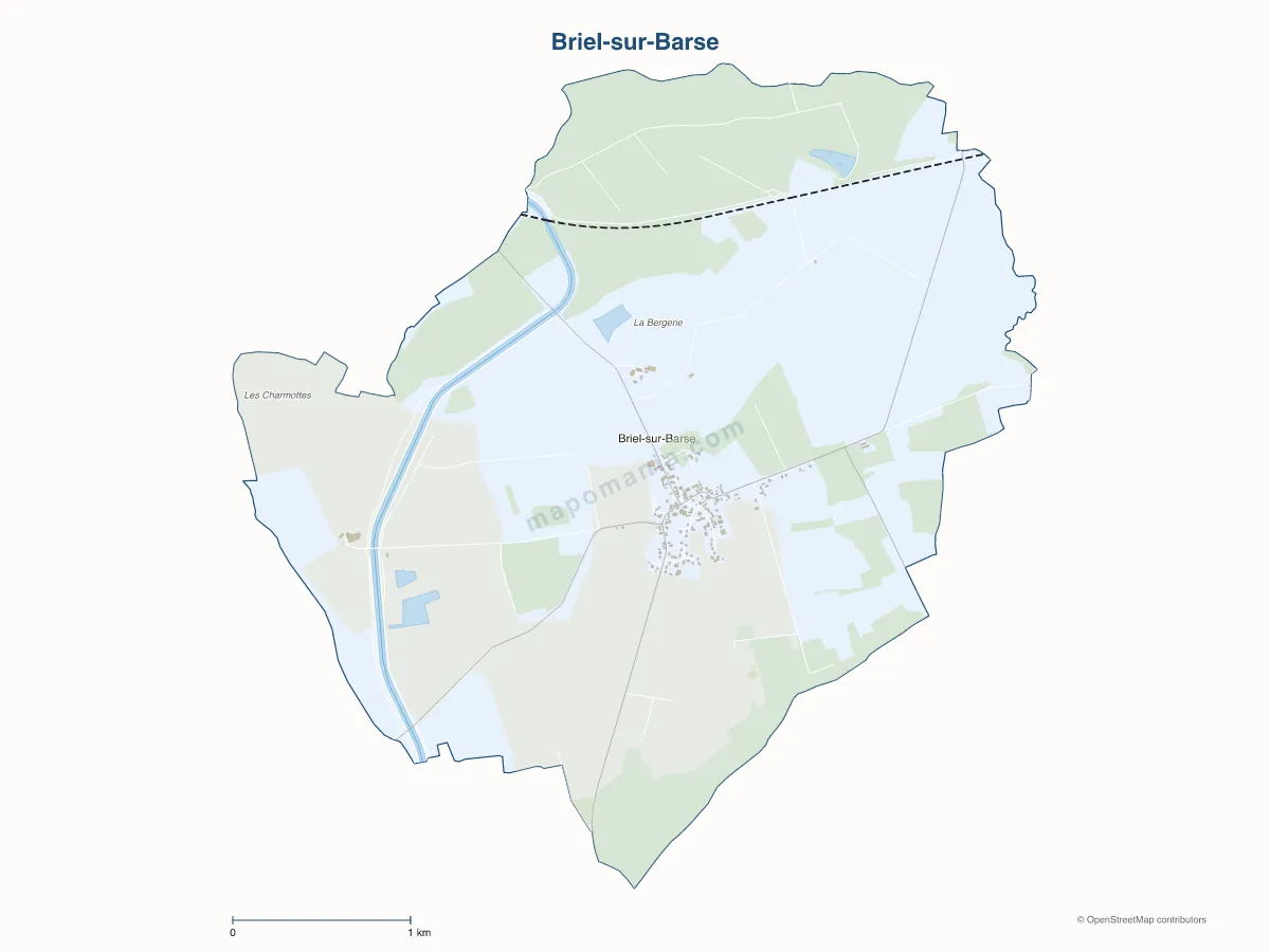 Carte de Briel-sur-Barse à personnaliser