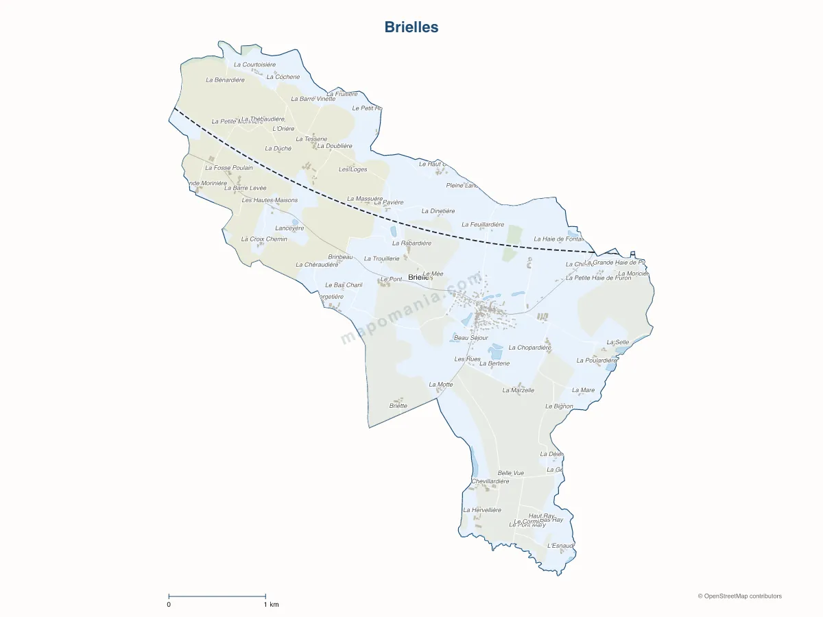 Carte de Brielles à personnaliser