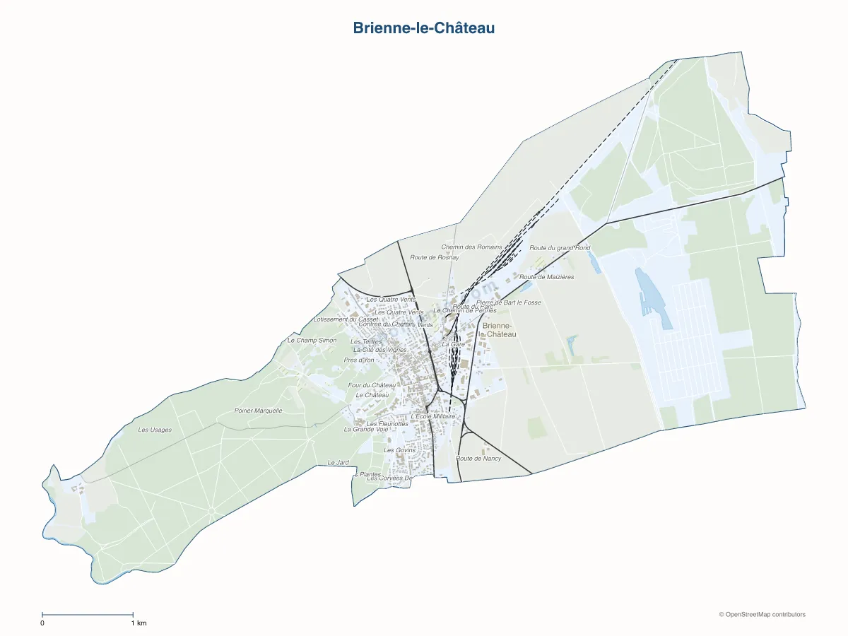 Carte de Brienne-le-Château à personnaliser