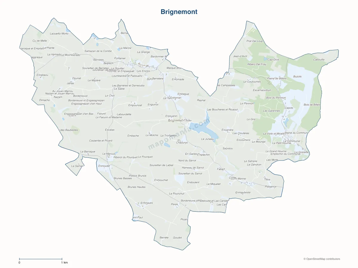 Carte de Brignemont à personnaliser