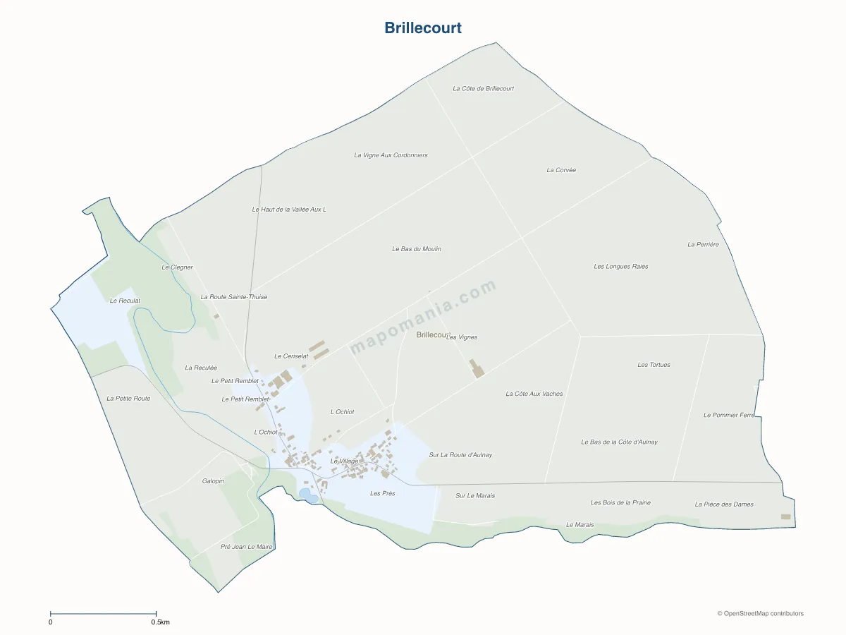 Carte de Brillecourt à personnaliser