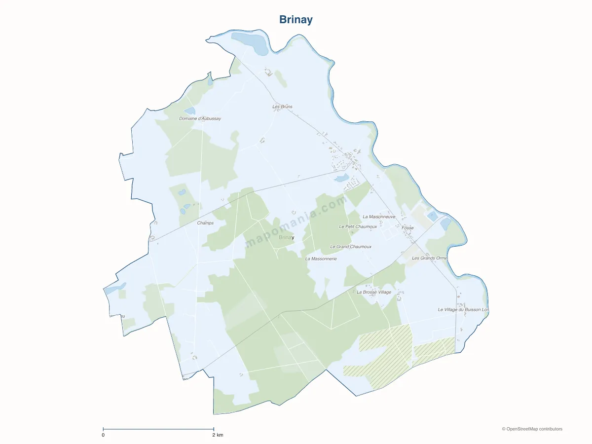 Carte de Brinay à personnaliser