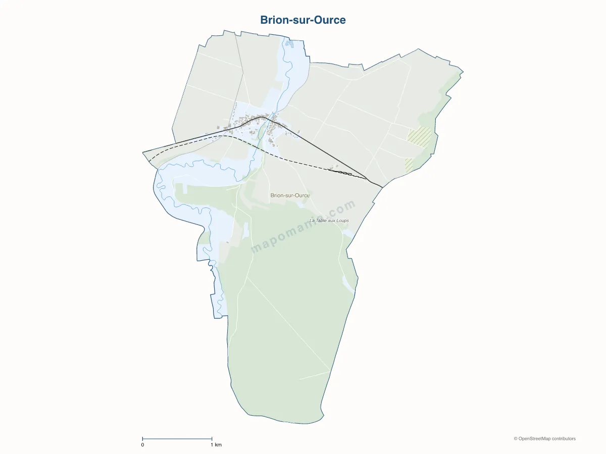 Carte de Brion-sur-Ource à personnaliser