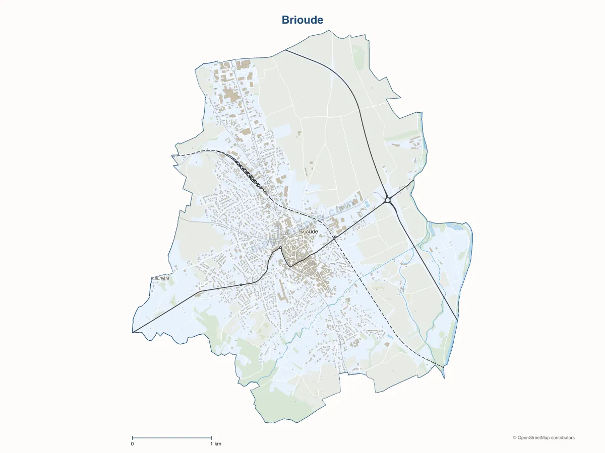 Carte de Brioude à personnaliser