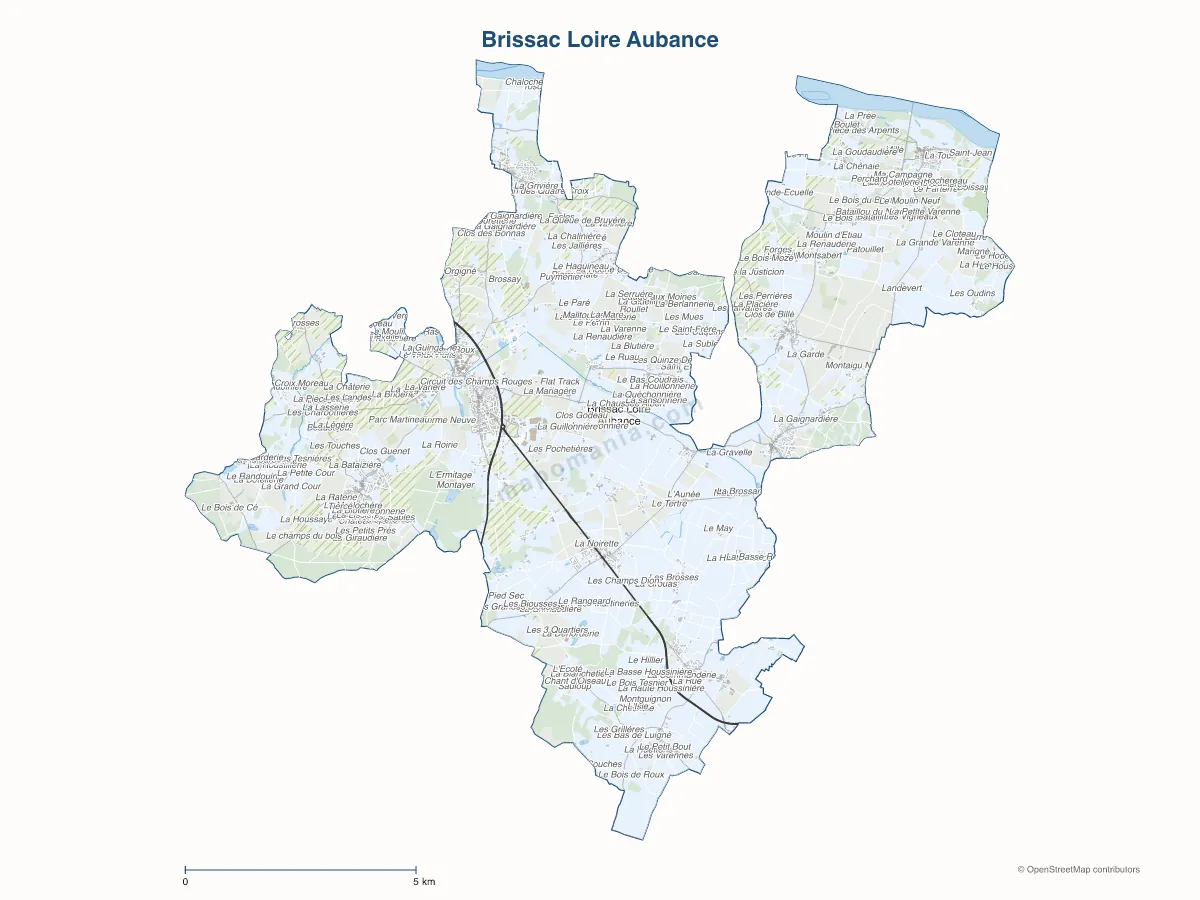 Carte de Brissac Loire Aubance à personnaliser