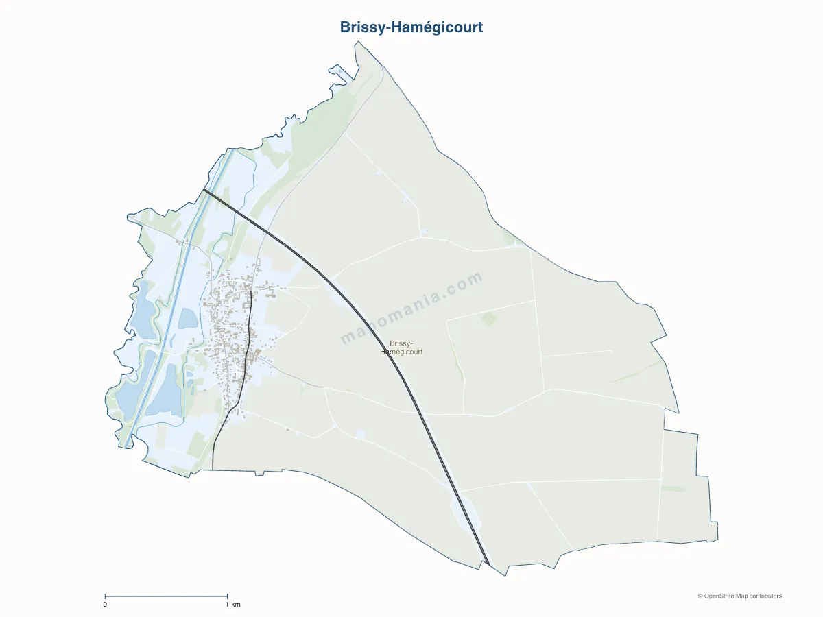 Carte de Brissy-Hamégicourt à personnaliser