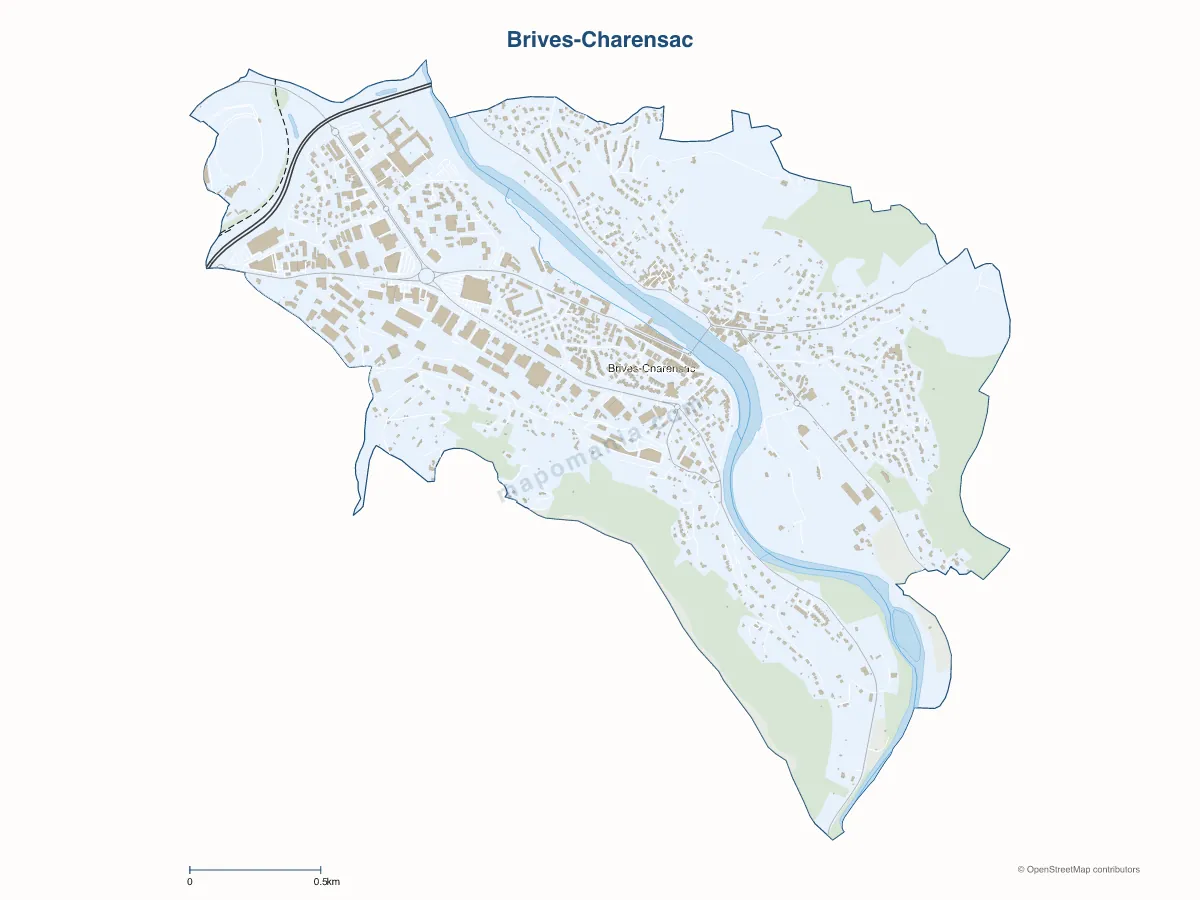 Carte de Brives-Charensac à personnaliser