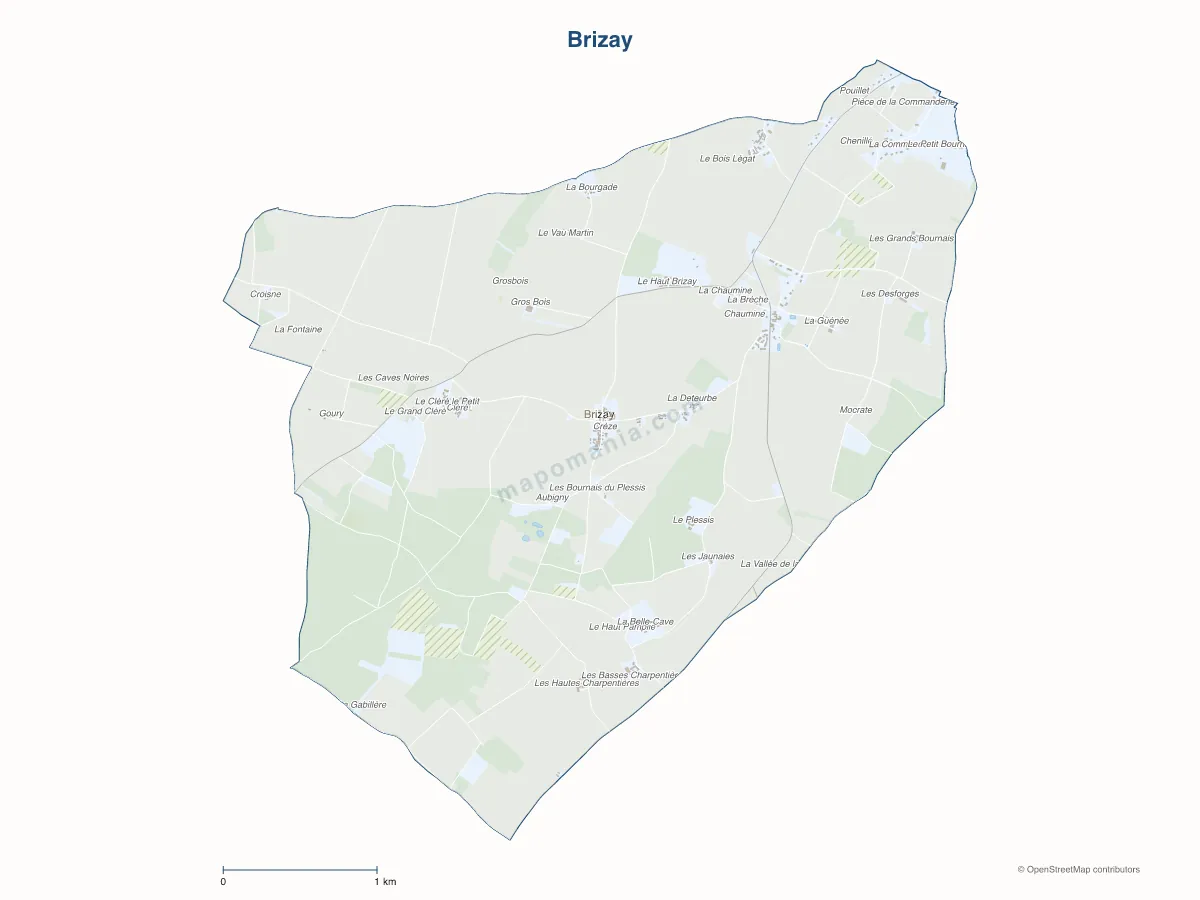 Carte de Brizay à personnaliser