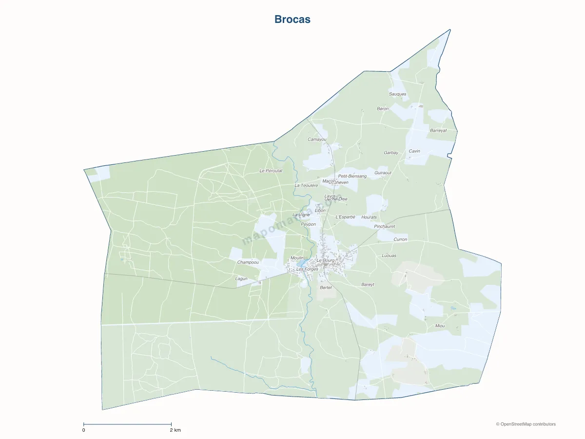 Carte de Brocas à personnaliser