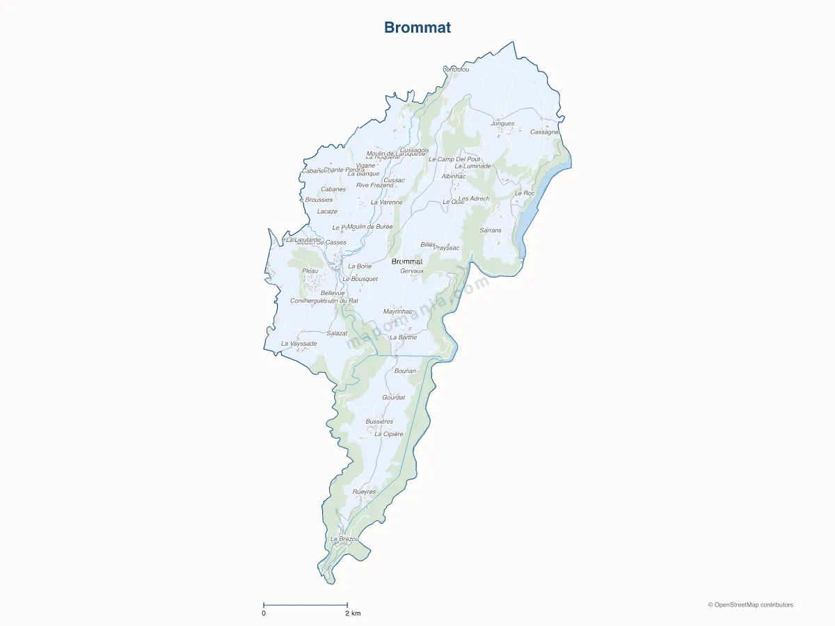 Carte de Brommat à personnaliser