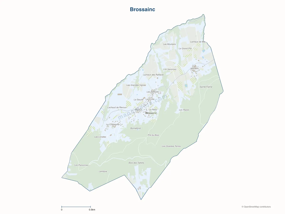 Carte de Brossainc à personnaliser
