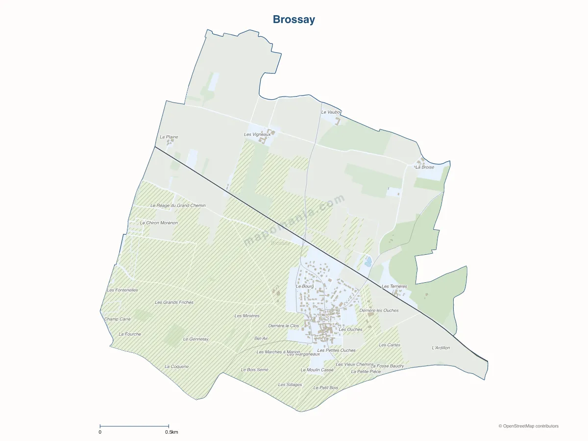 Carte de Brossay à personnaliser