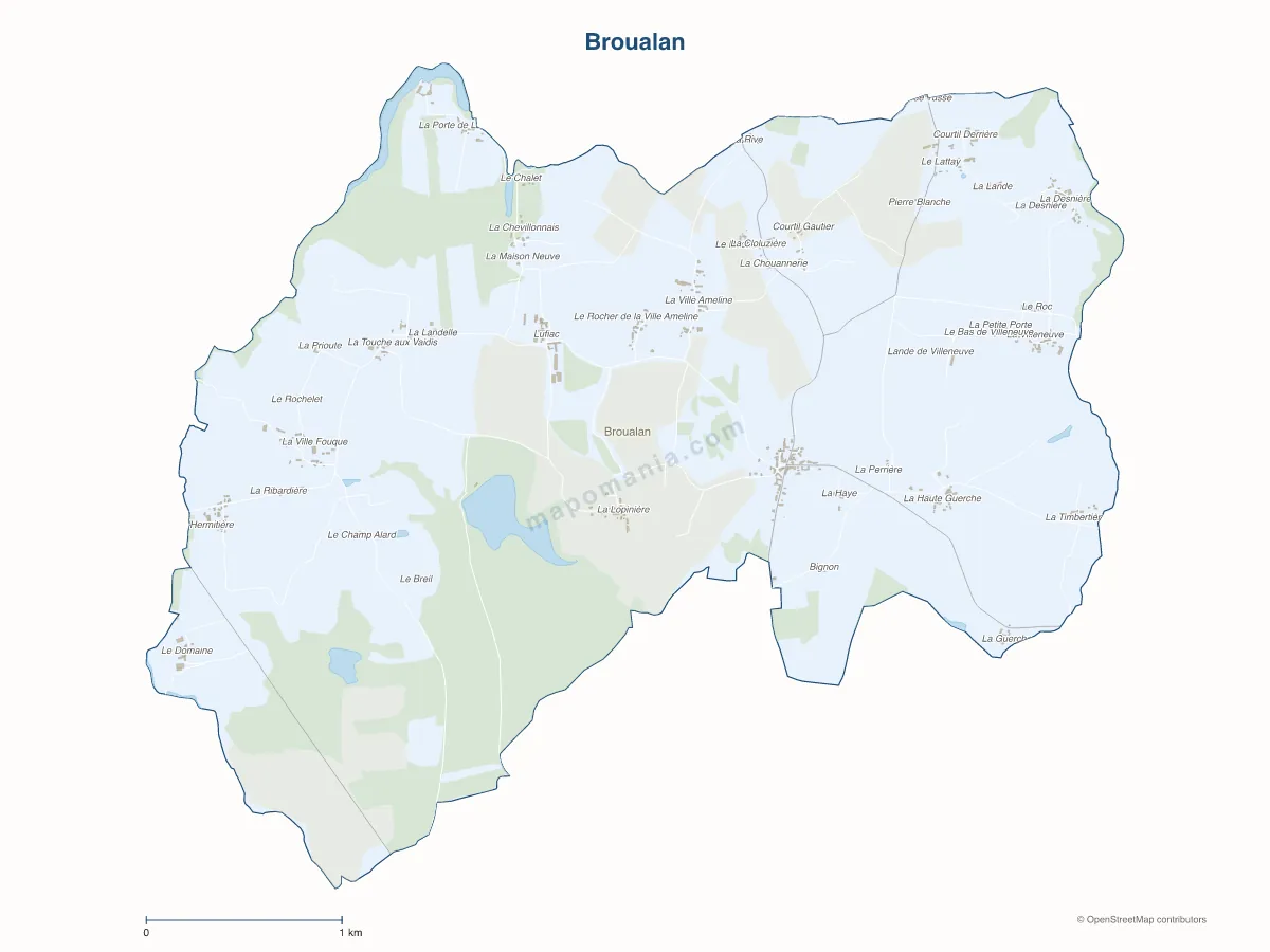 Carte de Broualan à personnaliser