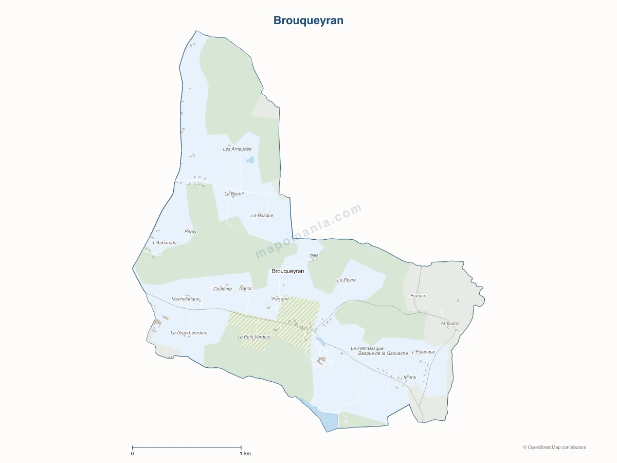 Carte de Brouqueyran à personnaliser