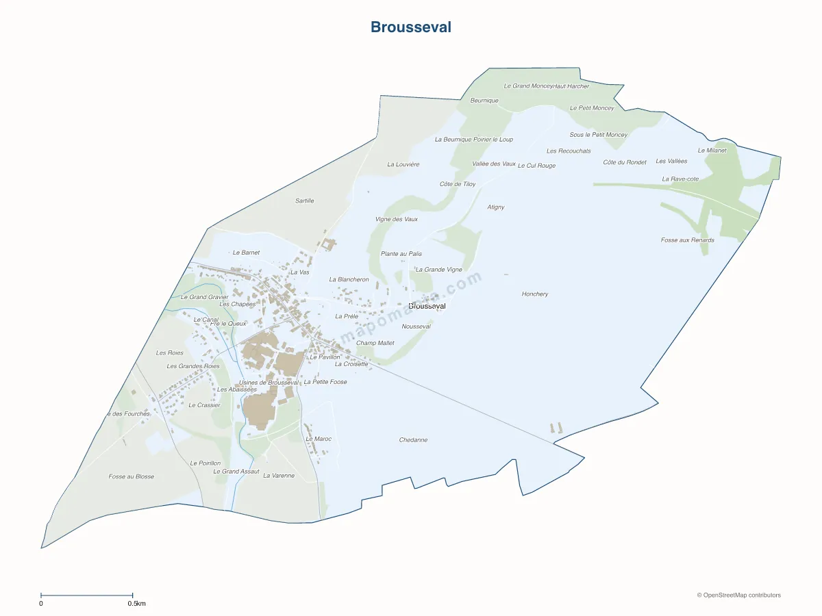 Carte de Brousseval à personnaliser