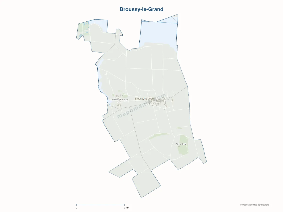 Carte de Broussy-le-Grand à personnaliser