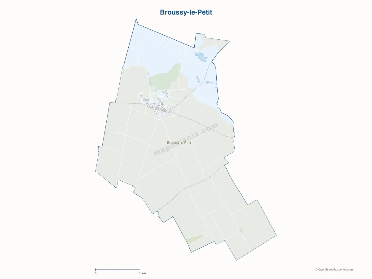 Carte de Broussy-le-Petit à personnaliser
