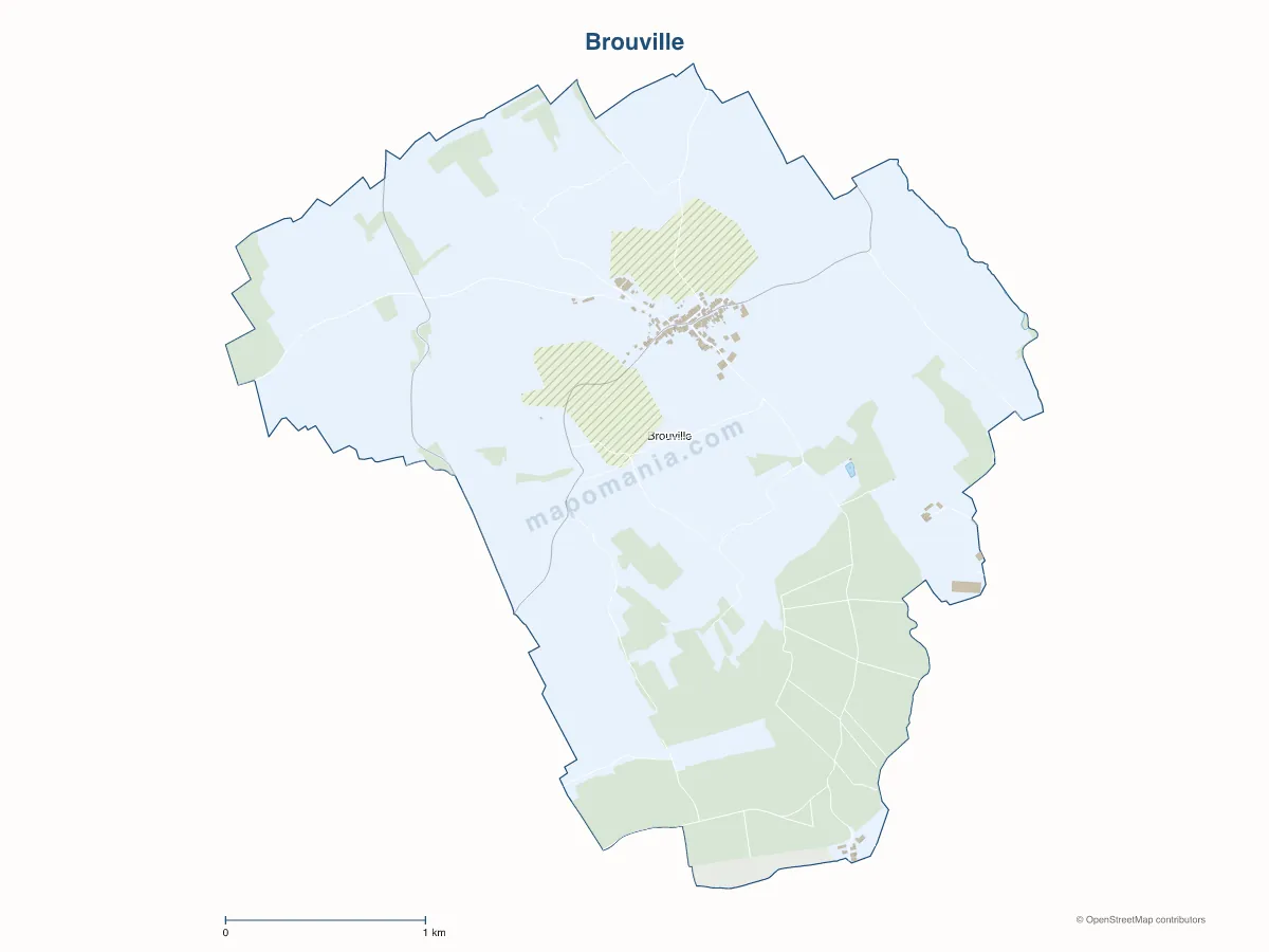 Carte de Brouville à personnaliser