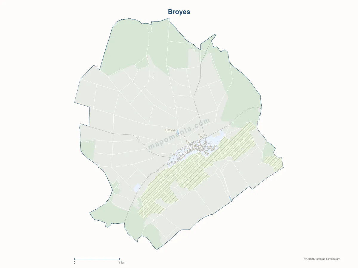 Carte de Broyes à personnaliser