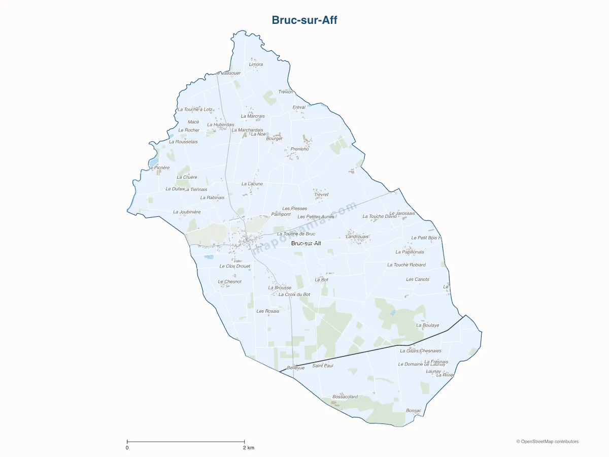 Carte de Bruc-sur-Aff à personnaliser