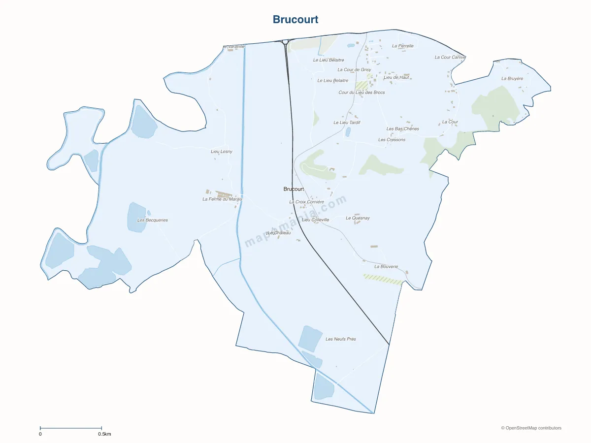 Carte de Brucourt à personnaliser