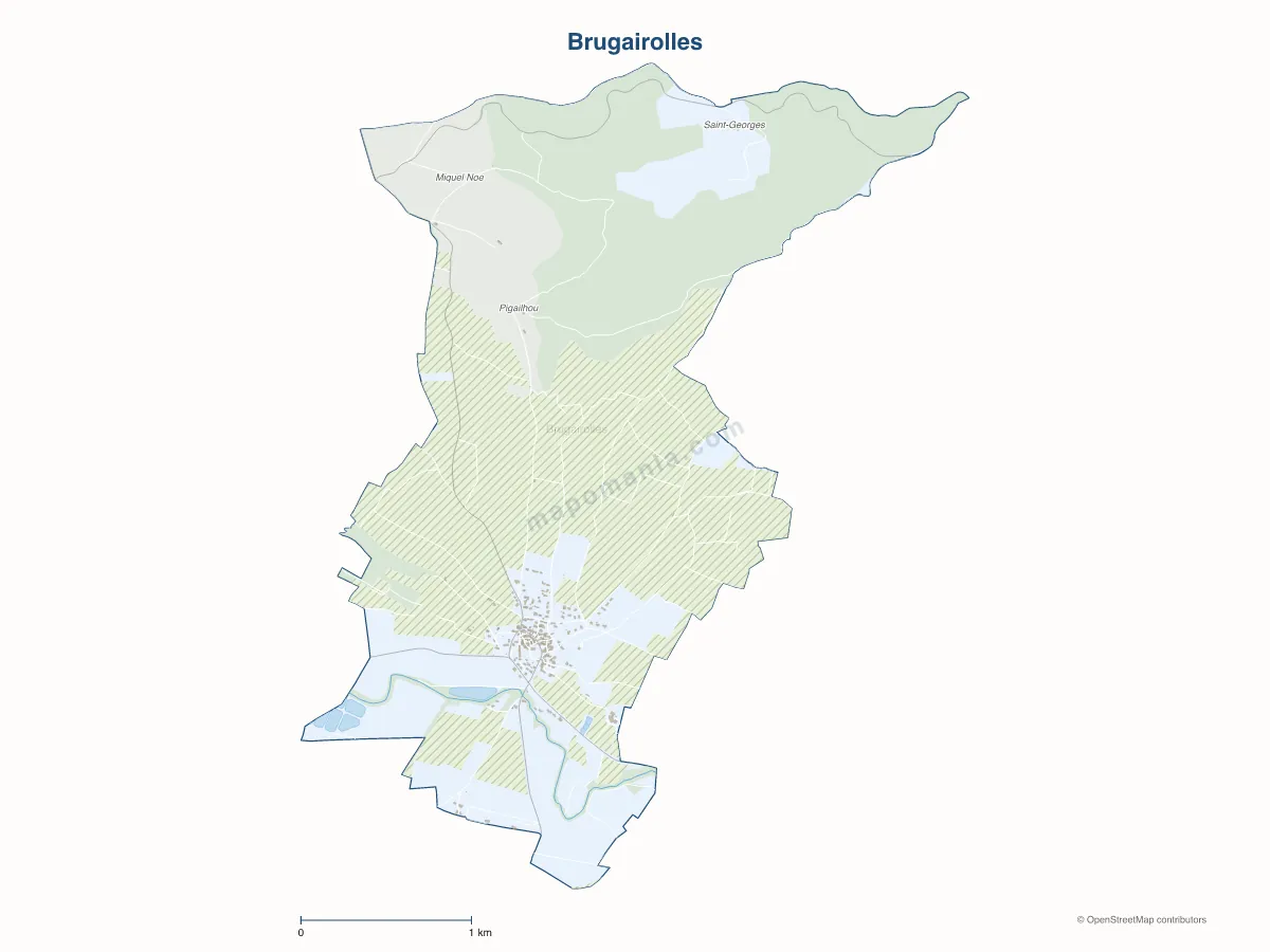 Carte de Brugairolles à personnaliser