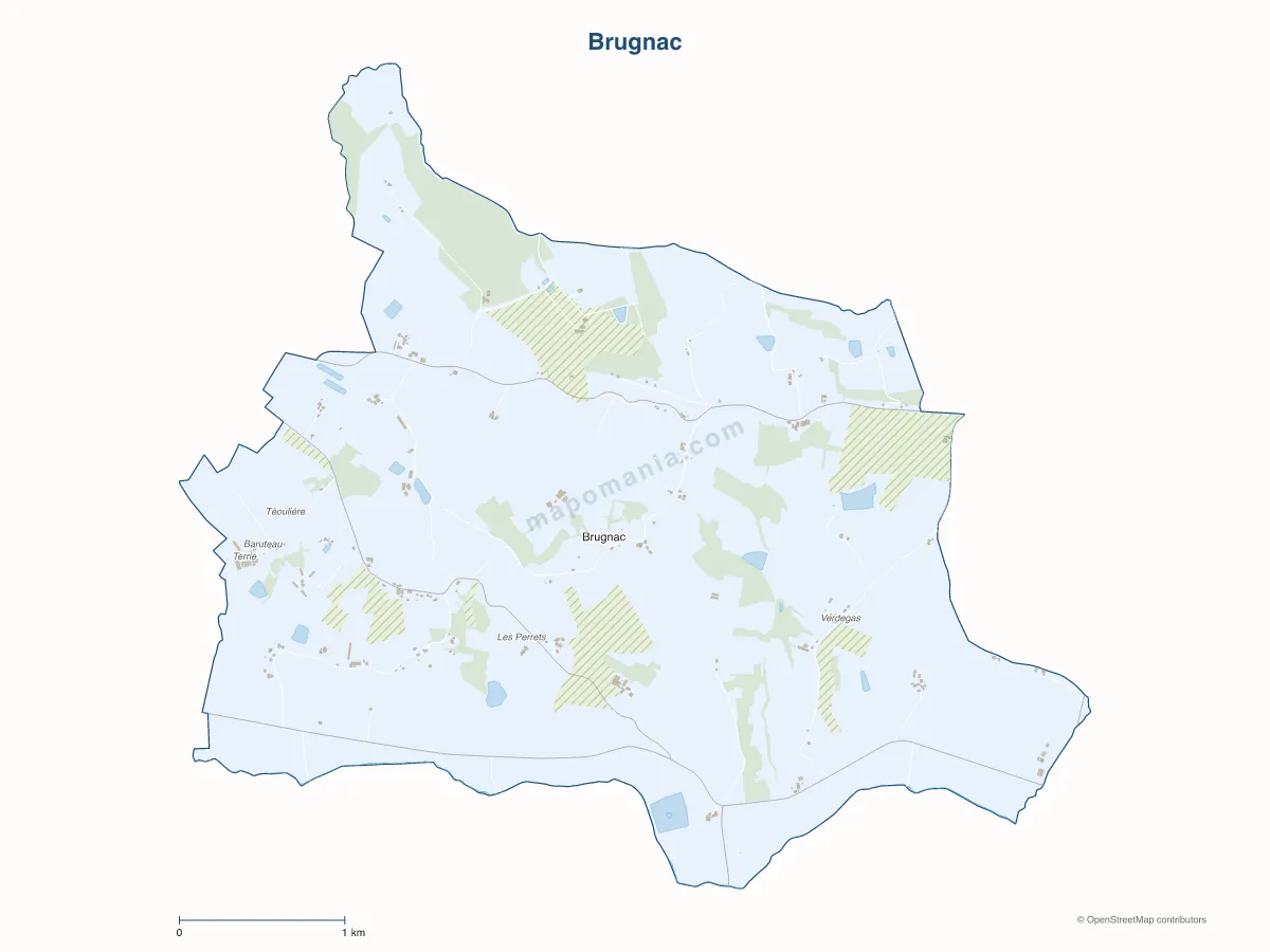 Carte de Brugnac à personnaliser