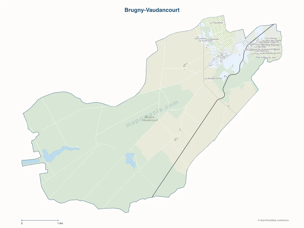 Carte de Brugny-Vaudancourt à personnaliser