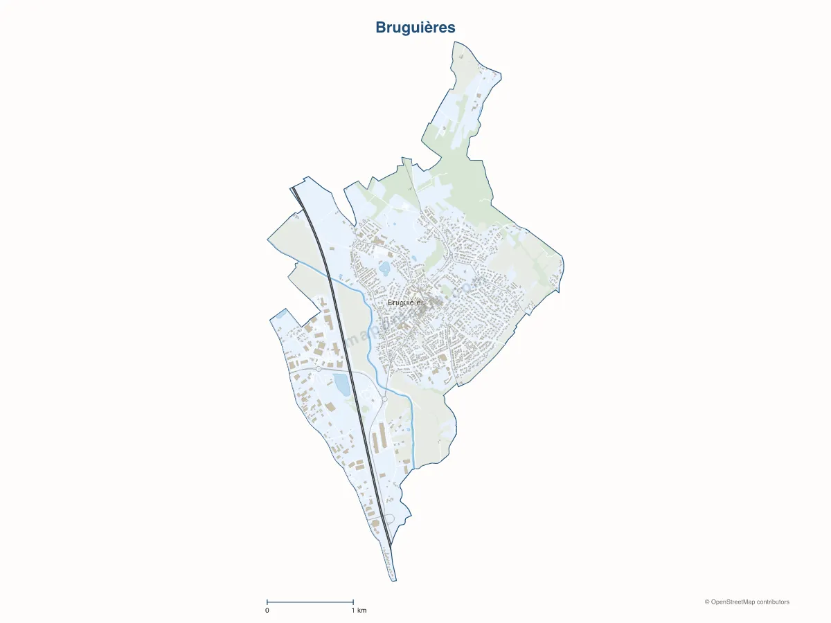 Carte de Bruguières à personnaliser