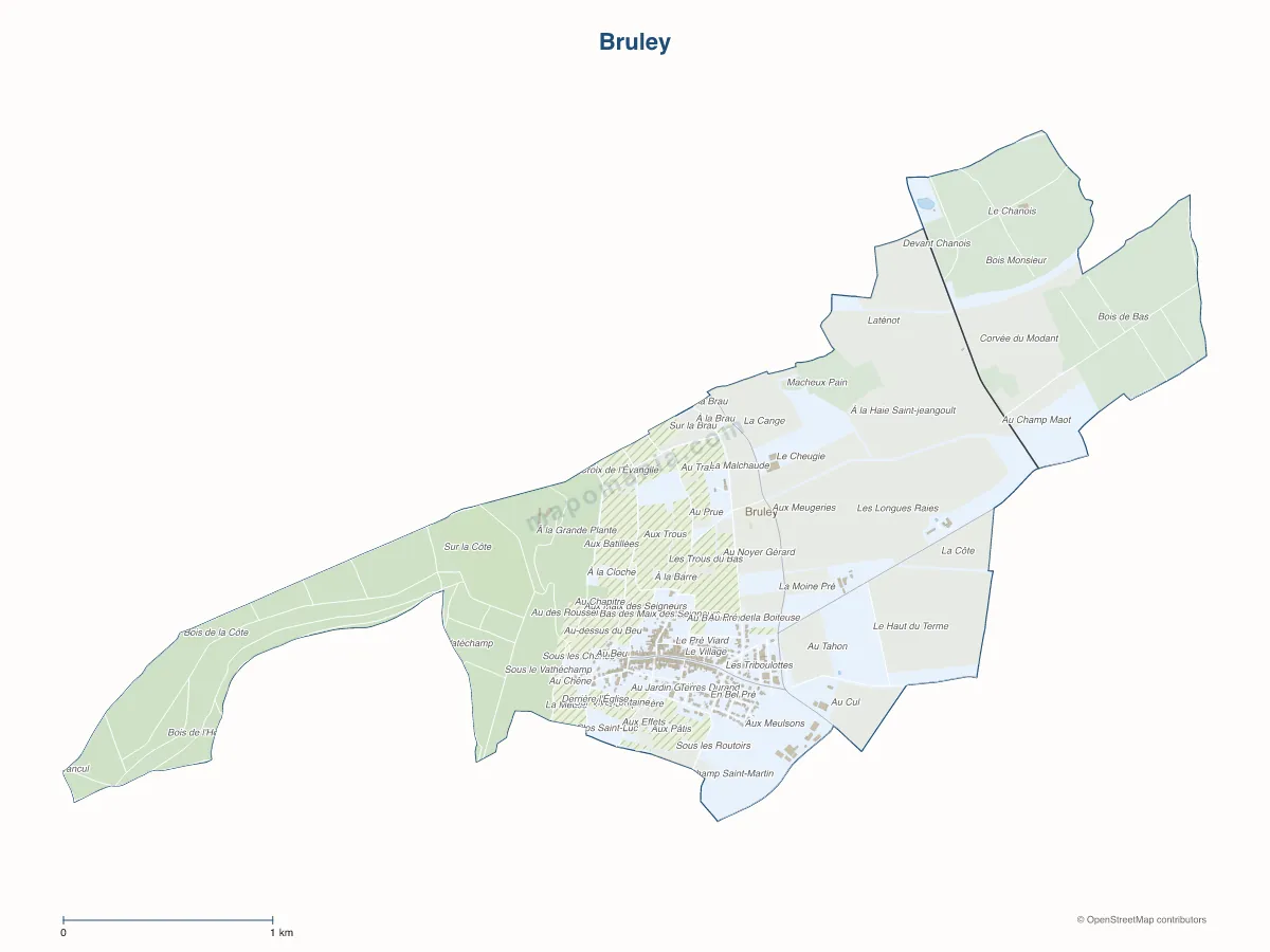 Carte de Bruley à personnaliser