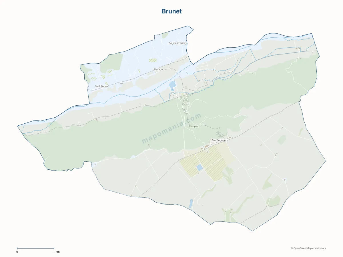 Carte de Brunet à personnaliser