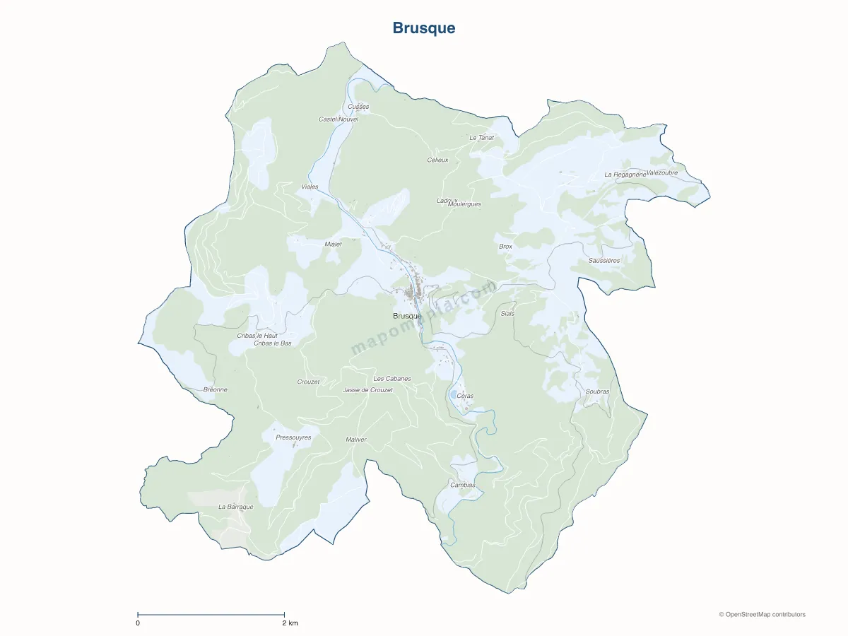 Carte de Brusque à personnaliser