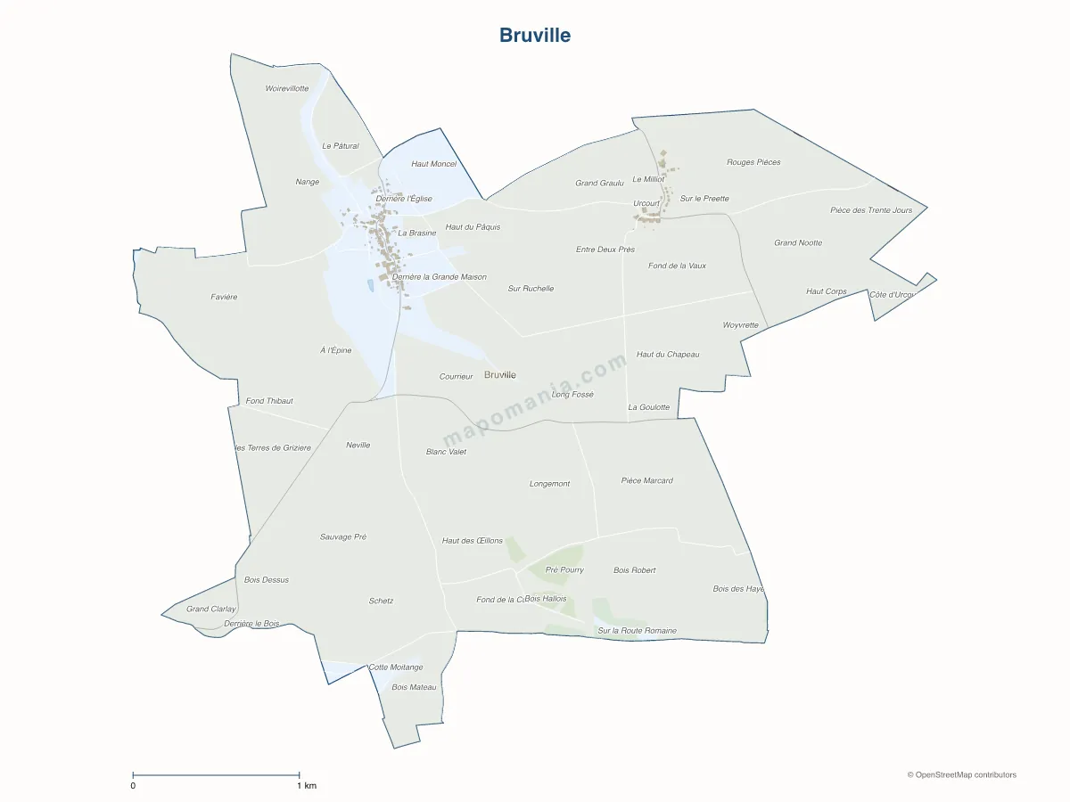 Carte de Bruville à personnaliser