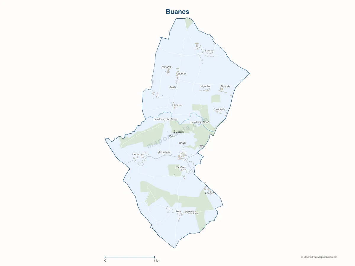 Carte de Buanes à personnaliser