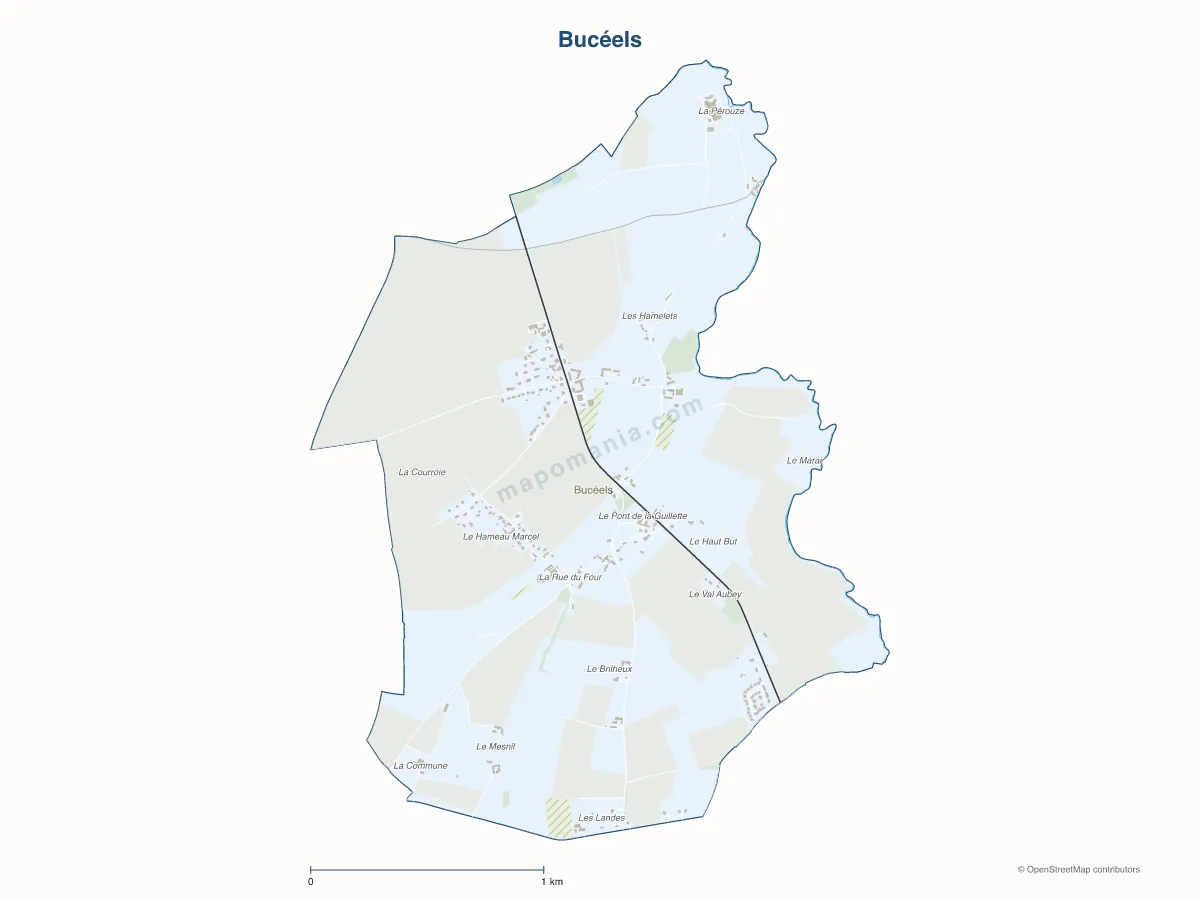 Carte de Bucéels à personnaliser