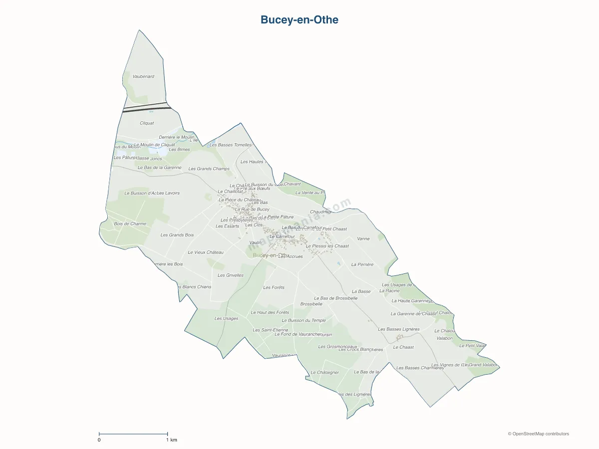 Carte de Bucey-en-Othe à personnaliser