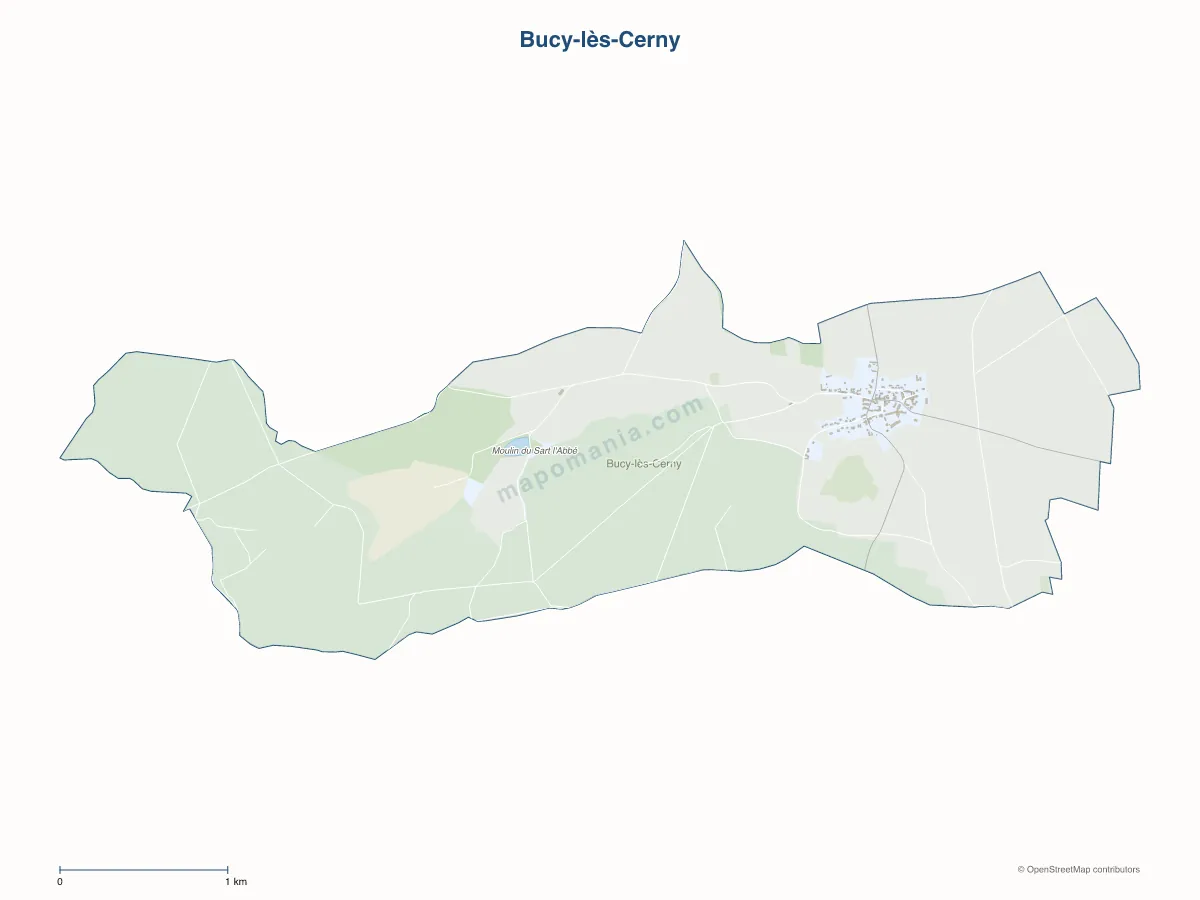 Carte de Bucy-lès-Cerny à personnaliser