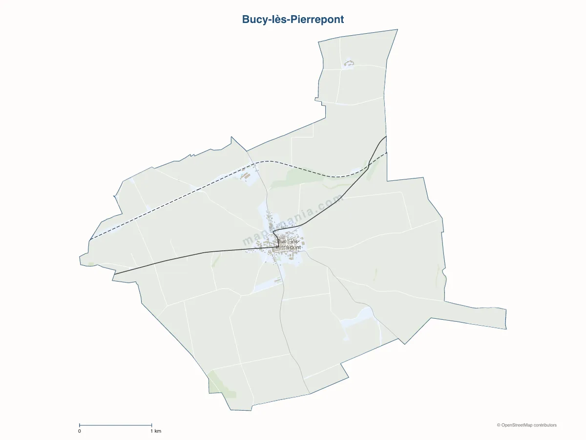 Carte de Bucy-lès-Pierrepont à personnaliser