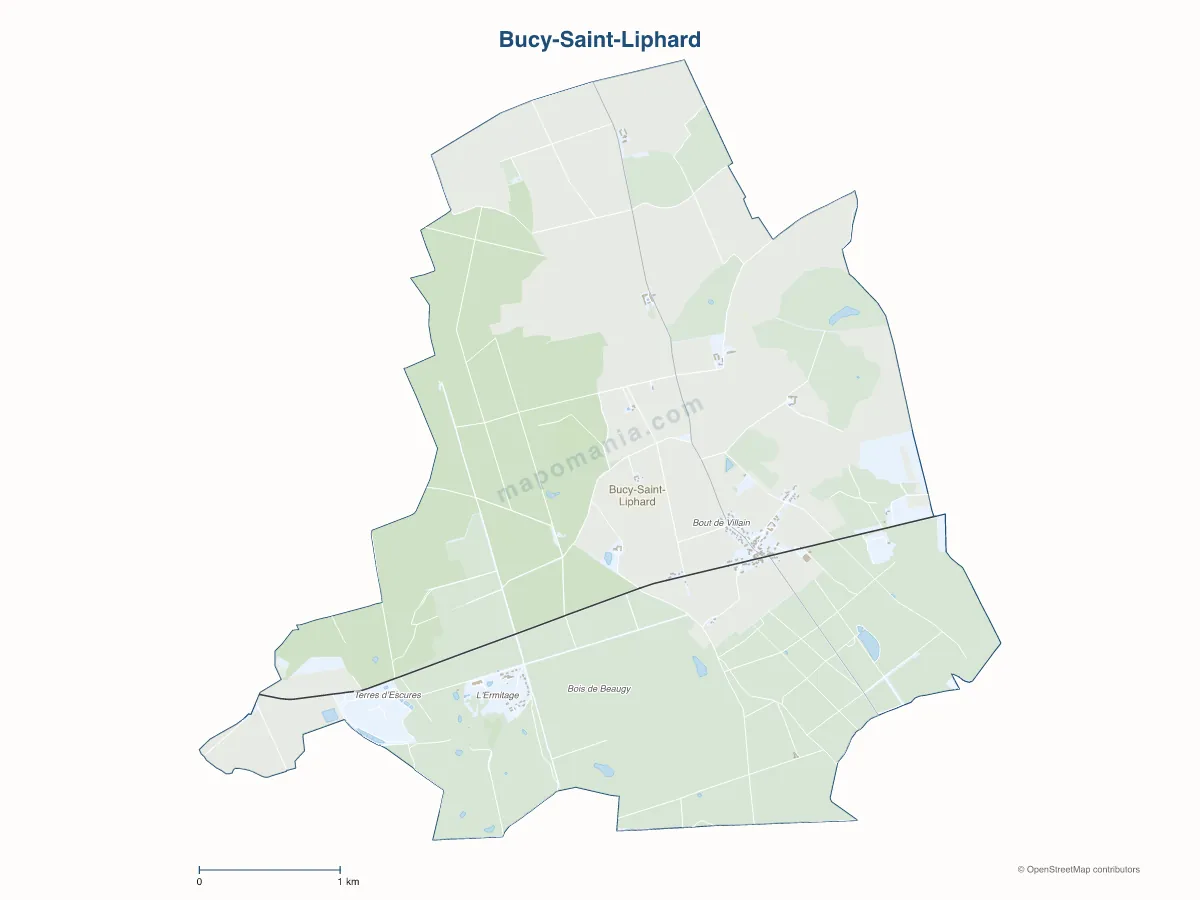 Carte de Bucy-Saint-Liphard à personnaliser