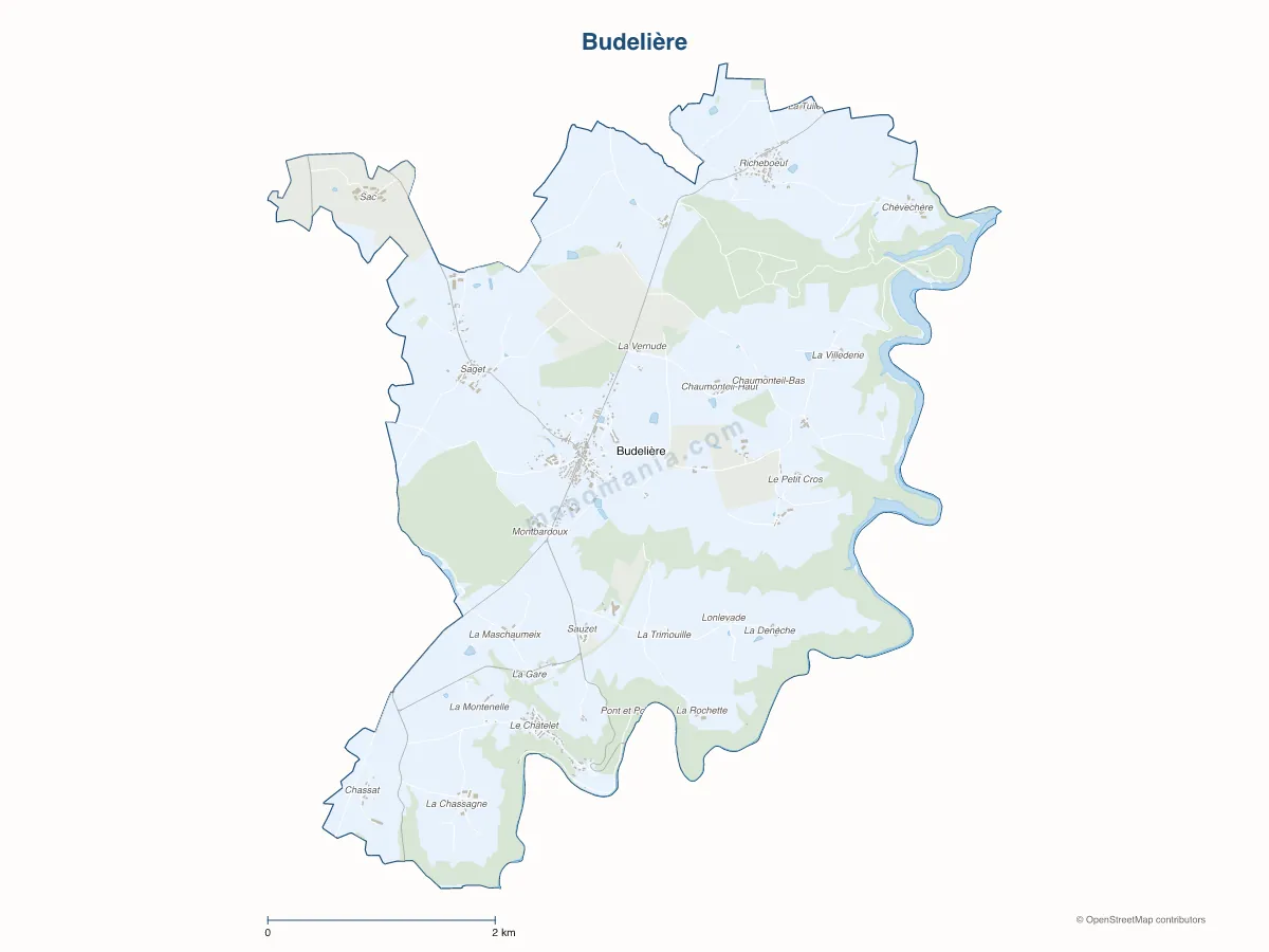 Carte de Budelière à personnaliser