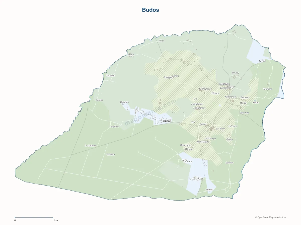 Carte de Budos à personnaliser