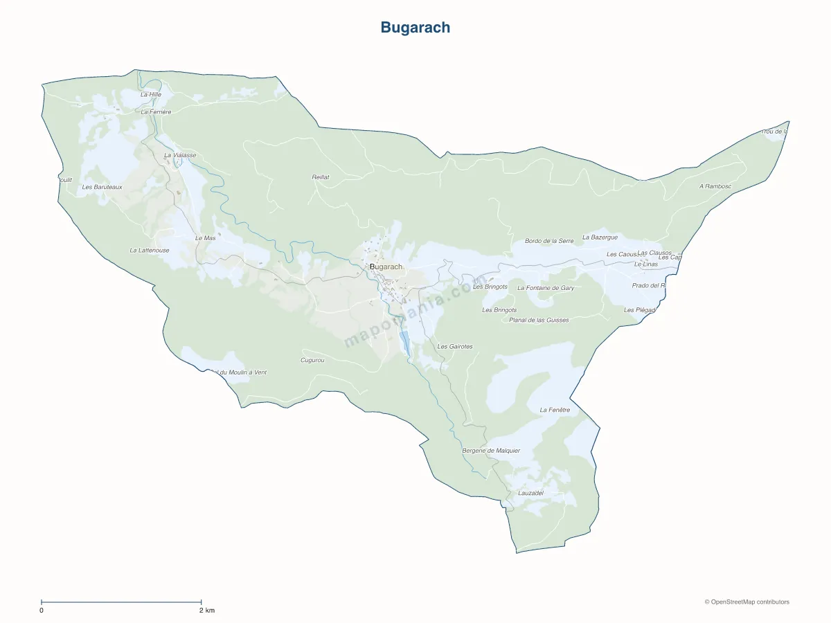 Carte de Bugarach à personnaliser